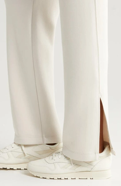 Zella Level Set Straight Leg Slit Hem Track Pants In Grey Moonbeam