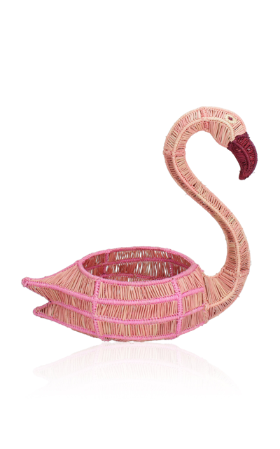 Shop Mercedes Salazar Flamingo Mini Bread Basket In Multi