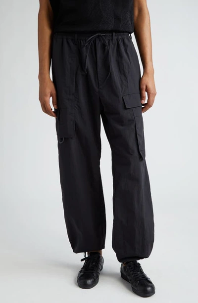 Shop Y-3 Crinkle Nylon Cargo Pants In Black