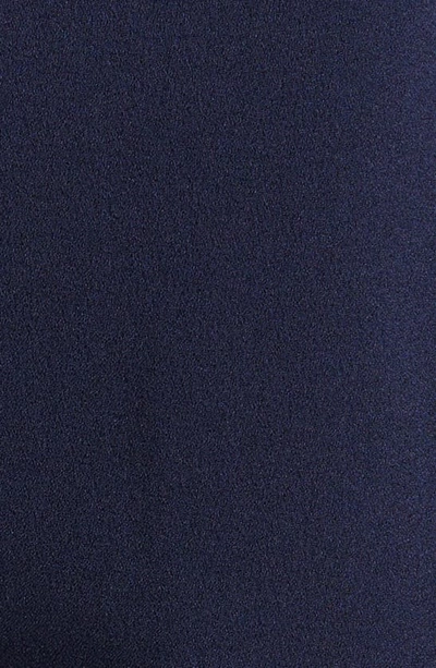 Vince Camuto Cross Front Keyhole Wide Leg Crepe Jumpsuit In Navy