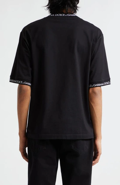 Shop Dolce & Gabbana Logo Tape Oversize T-shirt In Nero