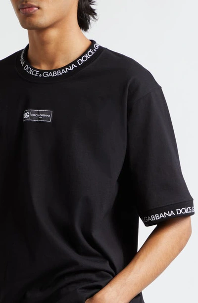 Shop Dolce & Gabbana Logo Tape Oversize T-shirt In Nero