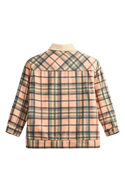 Shop Picture Organic Clothing Gaiby Fleece Collar Jacket In Plaid Toast