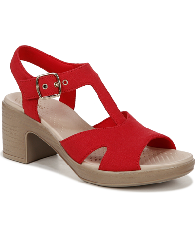Shop Bzees Premium Bzees Everly Washable Strappy Sandals In Fire Red Denim Fabric