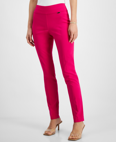 Shop Inc International Concepts Plus And Petite Plus Size Tummy-control Skinny Pants, Created For Macy's In Pink Dragonfruit