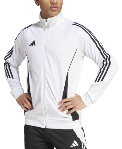 Shop Adidas Originals Men's Tiro 24 Slim-fit Performance 3-stripes Track Jacket In White,blk