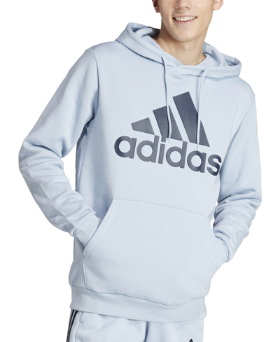 Shop Adidas Originals Men's Essentials Fleece Big Logo Hoodie In Wonder Blue,leg Ink