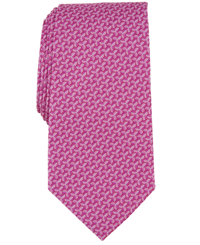 Shop Perry Ellis Men's Rova Geo-print Tie In Magenta
