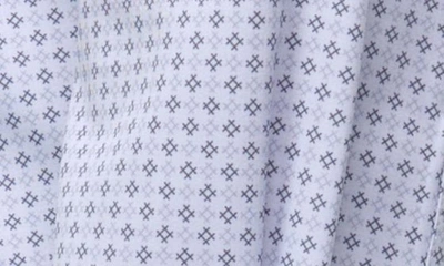 Shop Wrk Geometric Print Slim Fit Performance Dress Shirt In White/grey