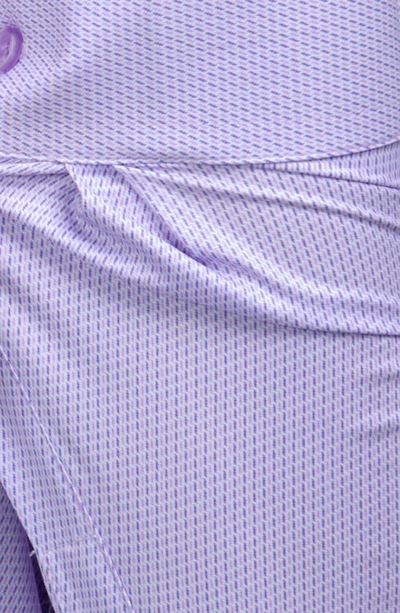 Shop Wrk W.r.k Broken Stripe Print Slim Fit Performance Dress Shirt In White Purple