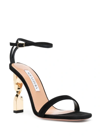 Aquazzura Twist 105 Suede Sandal In Black