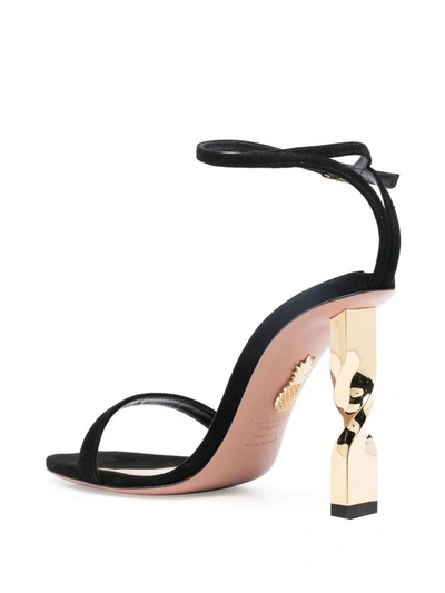 Aquazzura Twist 105 Suede Sandal In Black