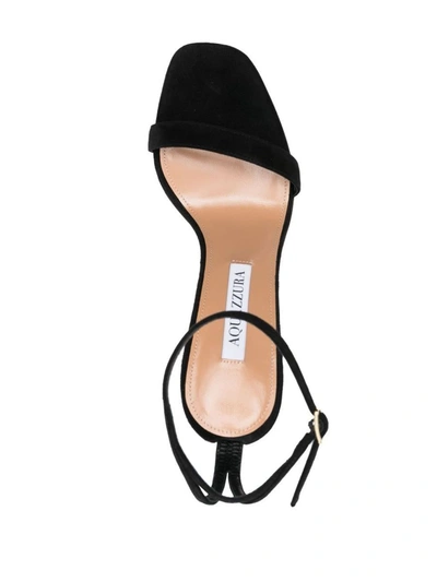 Aquazzura Twist 105 Suede Sandal In Black