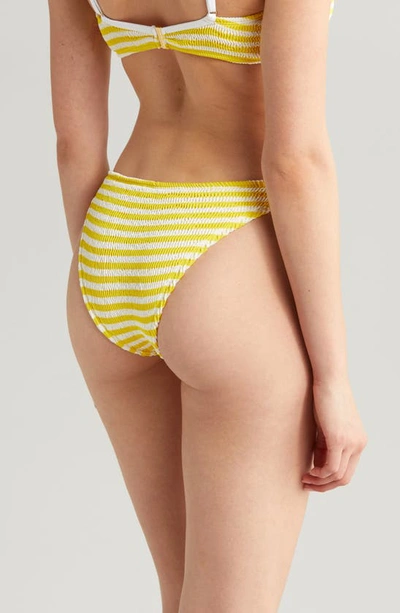 Shop Cleonie Channel Stripe Bikini Bottoms In Sunshine Stripe