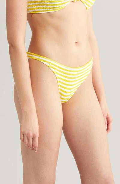 Shop Cleonie Channel Stripe Bikini Bottoms In Sunshine Stripe
