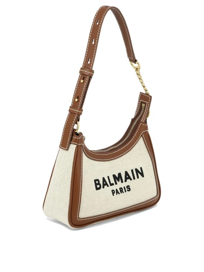Shop Balmain "b-army" Shoulder Bag In Beige
