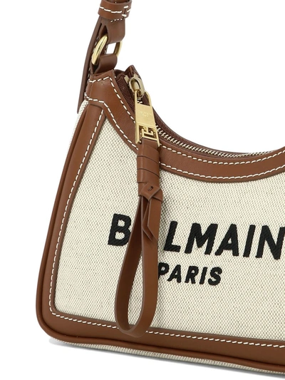 Shop Balmain "b-army" Shoulder Bag In Beige