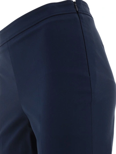 Shop Brunello Cucinelli Capri Trousers With Monili In Blue