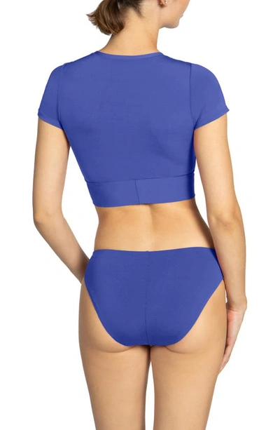 Shop Robin Piccone Ava High Waist Bikini Bottoms In Ube