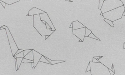 Ruggedbutts Origami Print Zip Footie In Gray