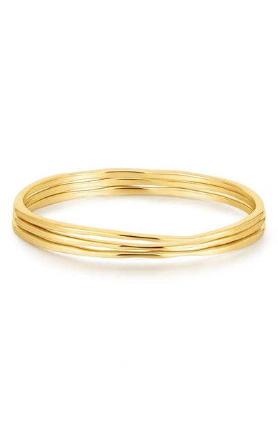 Shop Luv Aj Arezou Set Of 3 Bangle Bracelets In Gold