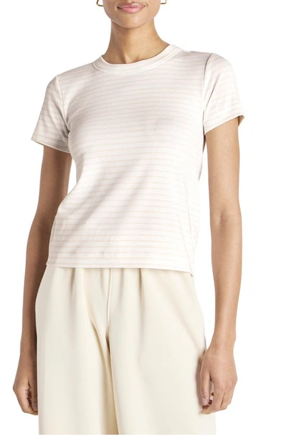 Shop Splendid X Cella Jane Stripe T-shirt In White/ Lite Taupe