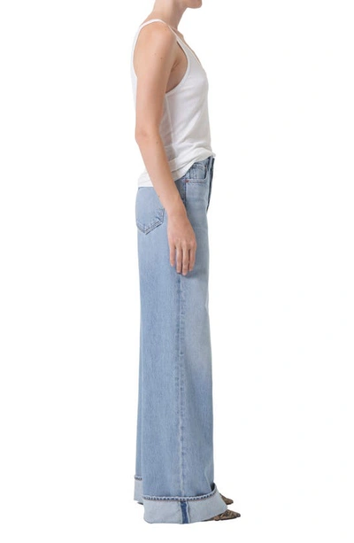 Shop Agolde Dame High Waist Wide Leg Organic Cotton Jeans In Showdown