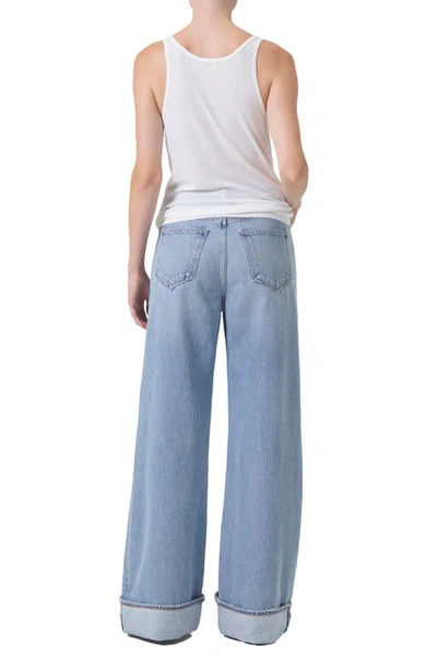 Shop Agolde Dame High Waist Wide Leg Organic Cotton Jeans In Showdown