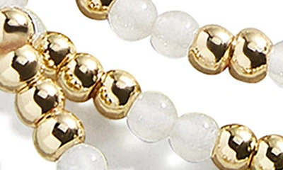Shop Baublebar Sadie Set Of 3 Semiprecious Bead Stretch Bracelets In White
