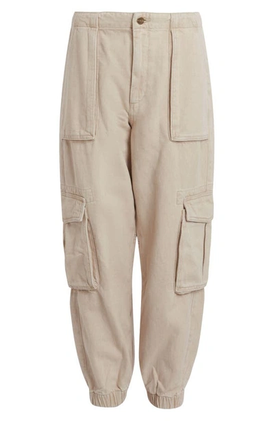 Shop Allsaints Frieda Twill Cargo Joggers In Natural White