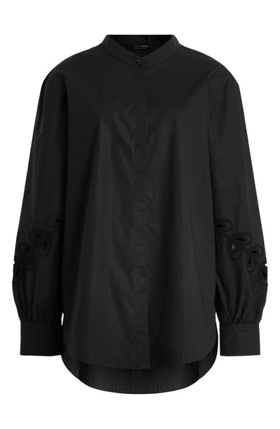 Shop Allsaints Marcie Val Cotton Button-up Shirt In Black