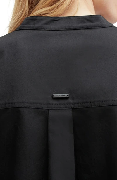 Shop Allsaints Marcie Val Cotton Button-up Shirt In Black