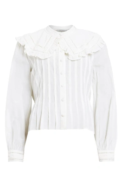 Shop Allsaints Olea Pintuck Button-up Shirt In White
