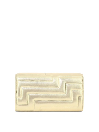 Shop Jimmy Choo Wallet With Pearl Strap In Gold