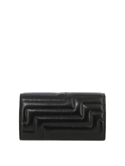 Shop Jimmy Choo Wallet With Pearl Strap In Black