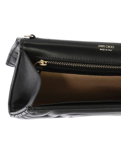 Shop Jimmy Choo Wallet With Pearl Strap In Black