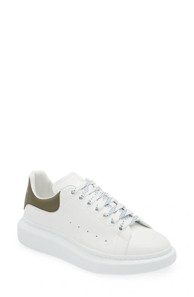 Shop Alexander Mcqueen Oversized Sneaker In White/ Khaki Green