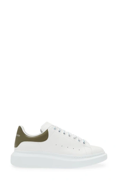 Shop Alexander Mcqueen Oversized Sneaker In White/ Khaki Green