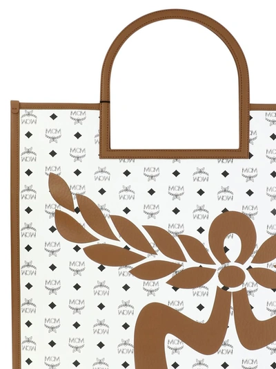 Shop Mcm "aren" Tote Bag In White
