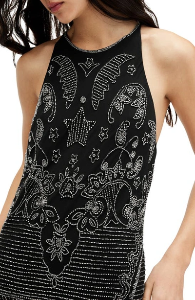 Shop Allsaints Coralie Bead Detail Dress In Black