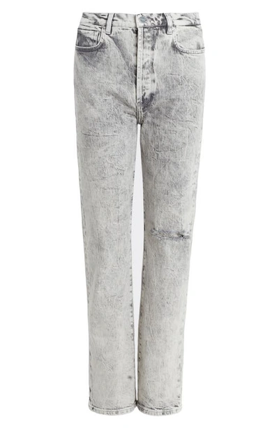 Shop Allsaints Edie Ripped Acid Wash Straight Leg Jeans In Snow Grey