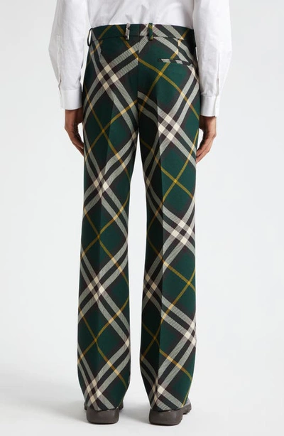 Shop Burberry Check Wool Trousers In Ivy Ip Check