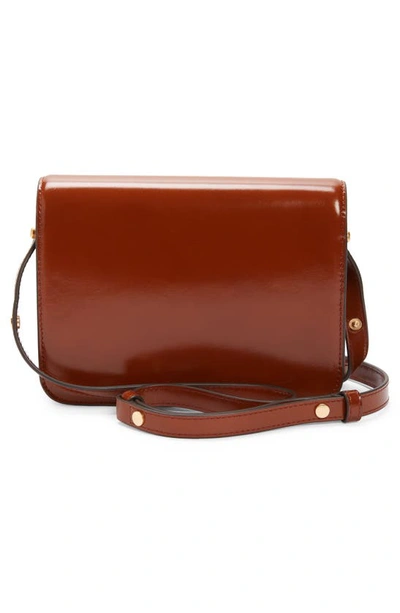 Tory Burch Robinson Spazzolato Leather Convertible Shoulder Bag In Dark Sienna