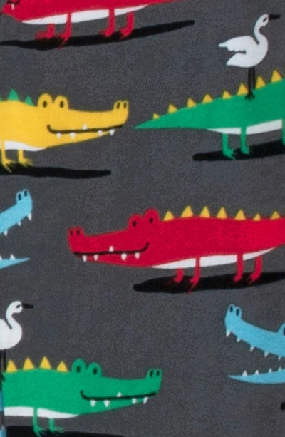 Shop Munki Munki Kids' Lator Gator Fitted Two-piece Pajamas In Green