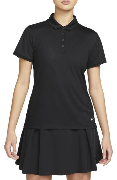 Shop Nike Victory Dri-fit Polo In Black/ White