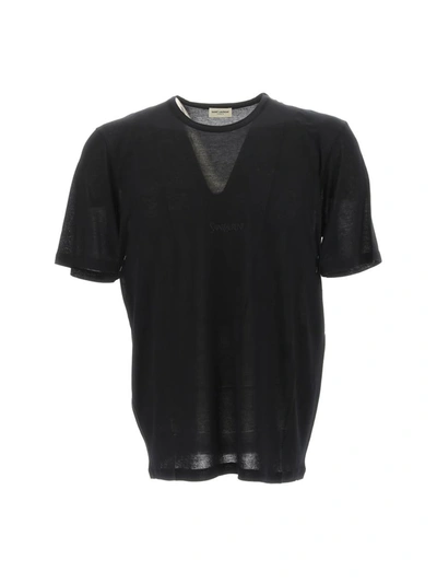 Shop Saint Laurent T-shirts & Vests In Noir