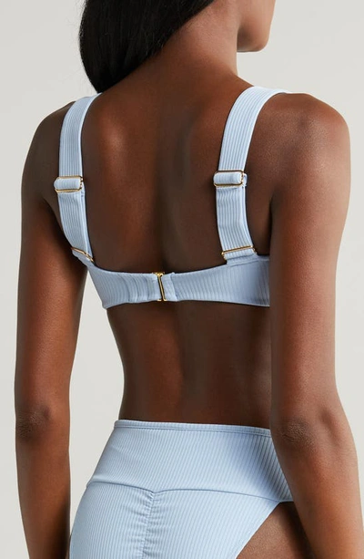 Montce Hayden Knotted Rib Bikini Top In Peri Rib