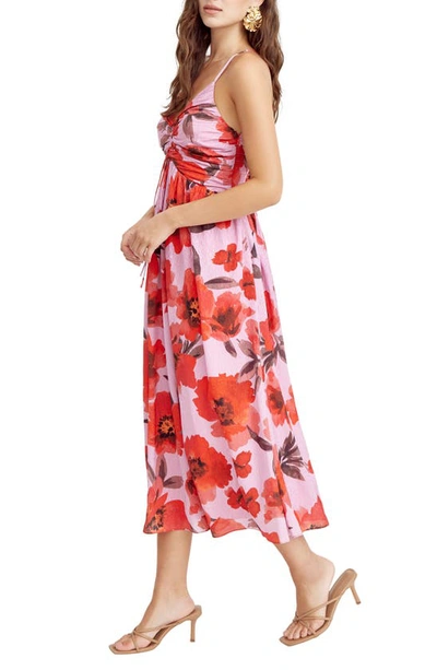 Shop Adelyn Rae Floral Print Sundress In Pink Red