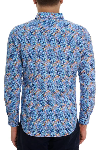 Shop Robert Graham Venlow Geo Print Cotton Button-up Shirt In Blue Multi