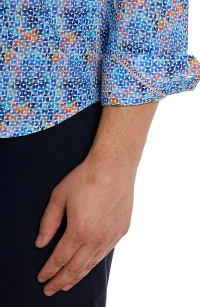 Shop Robert Graham Venlow Geo Print Cotton Button-up Shirt In Blue Multi